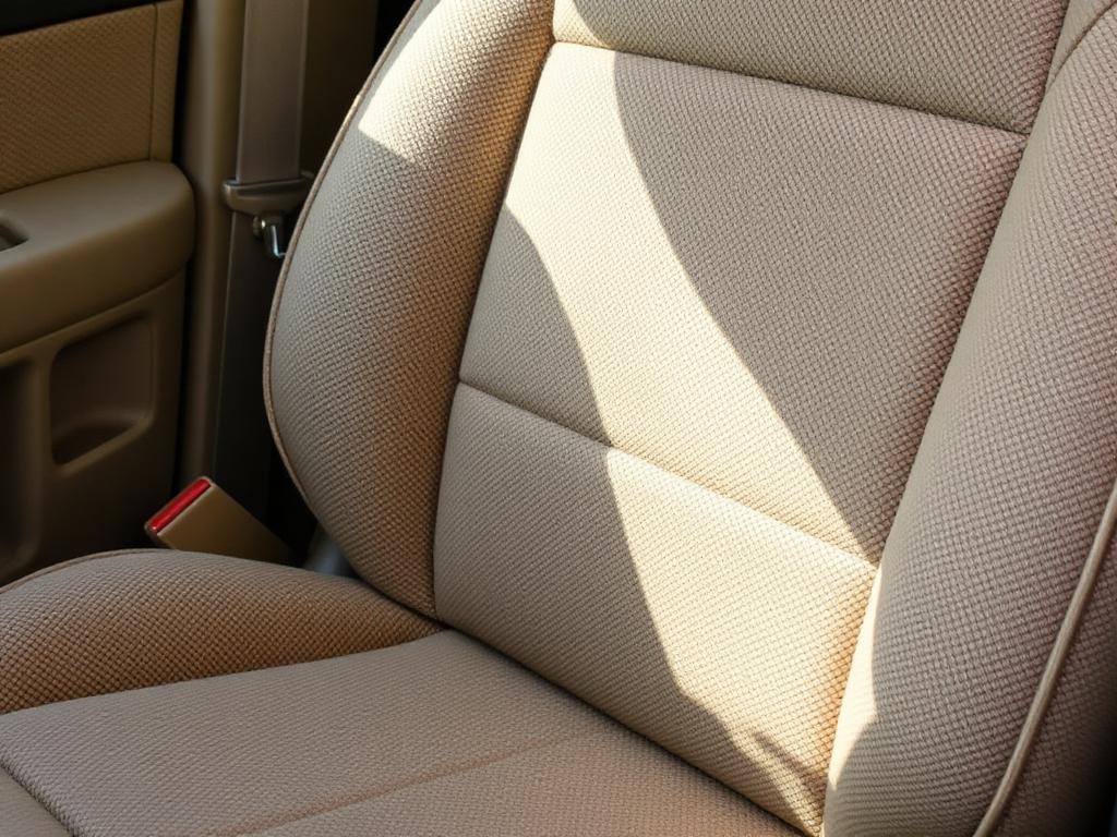 Clean cloth car seat after hot water extraction detailing